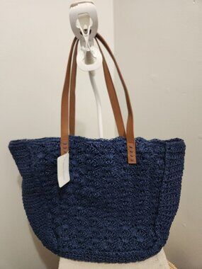Lined Navy tote